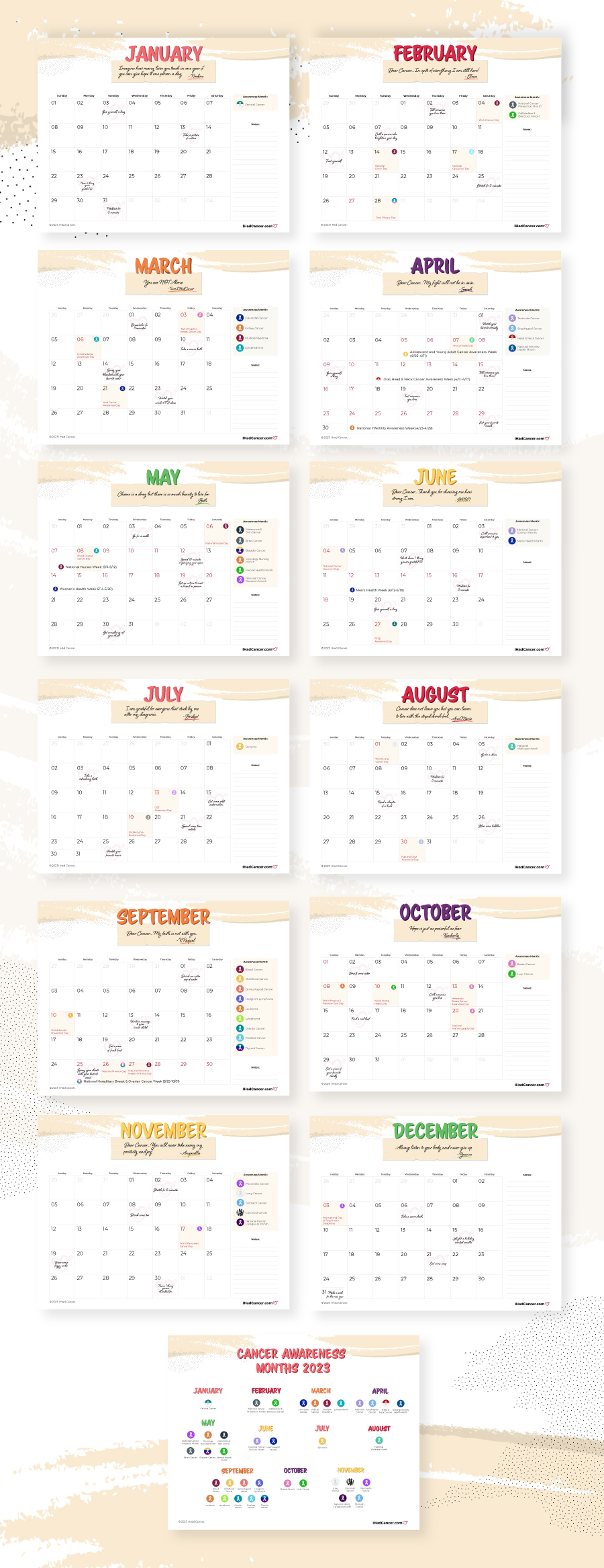 IHadCancer Awareness Calendar 2023 preview image